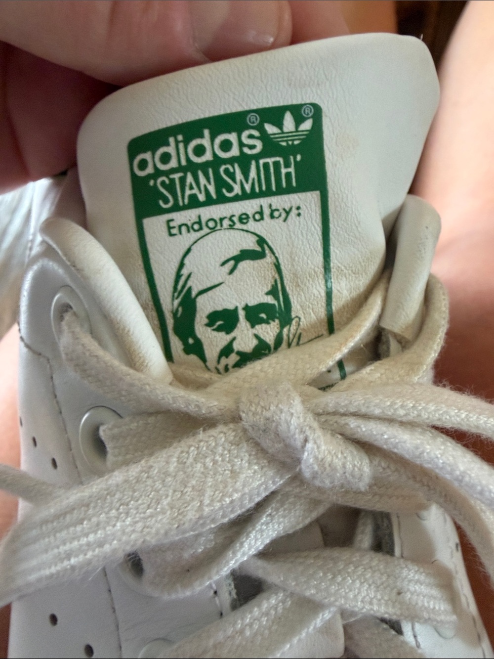 adidas Stan Smith White Sneakers with Green Logo - Picture 2 of 4